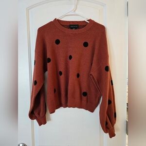 Premise Womens Rust Polka Dot Sweater Large